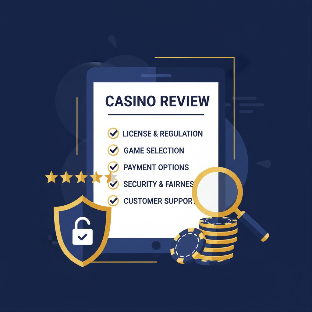 Our comprehensive casino review process showing security checks, game testing, and payment verification